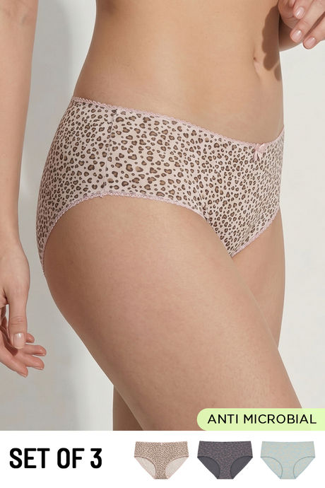 Buy Zivame Low Rise Full Coverage Hipster Panty (Pack of 3) - Multicolor